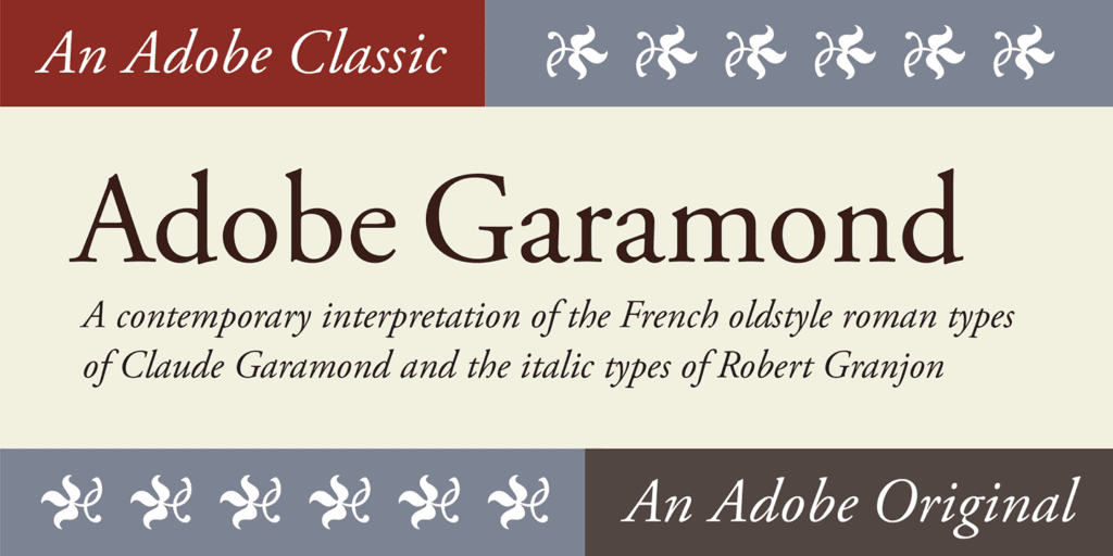 Adobe Garamond font