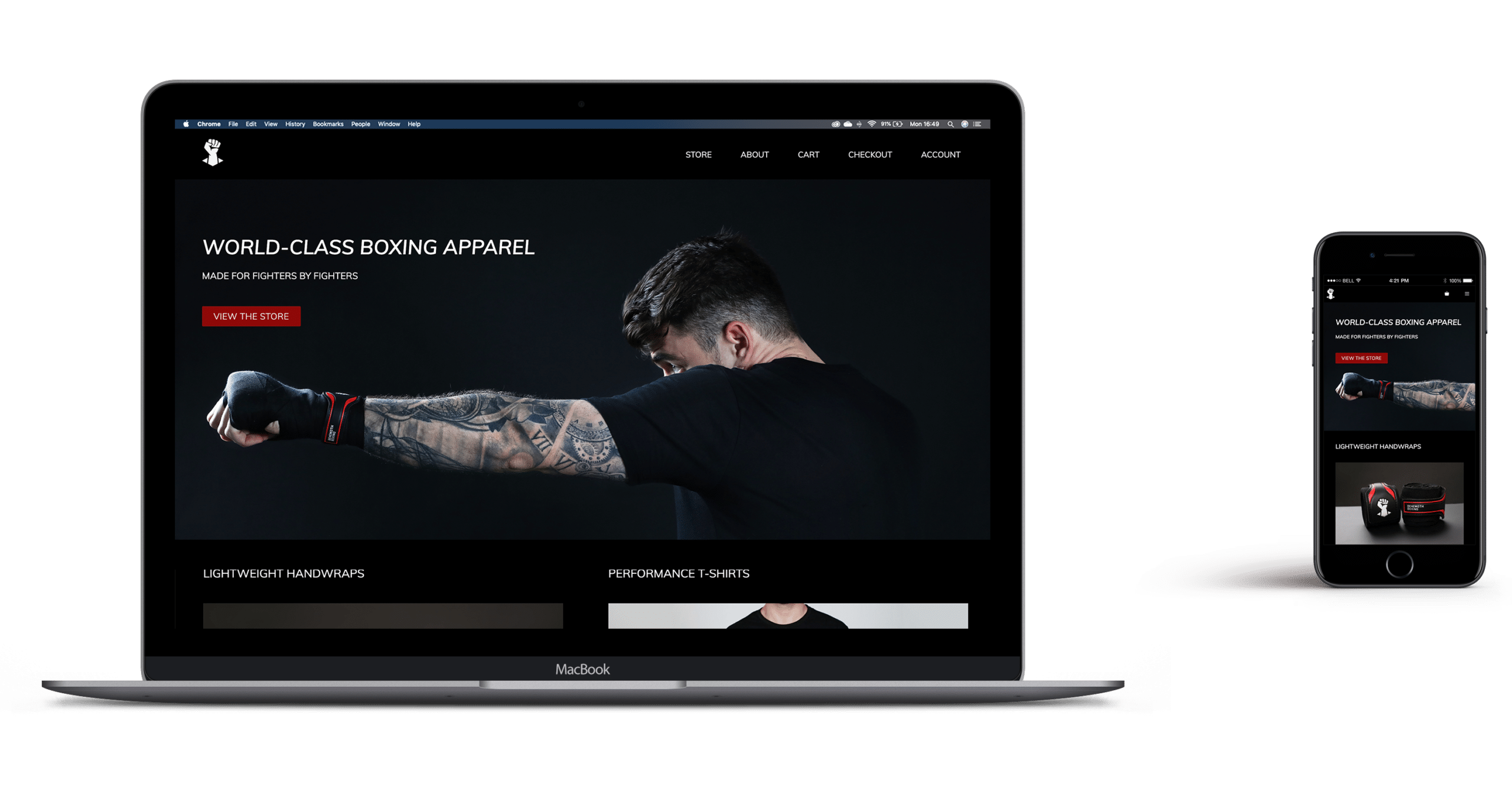 Website design and development for Behemoth Boxing