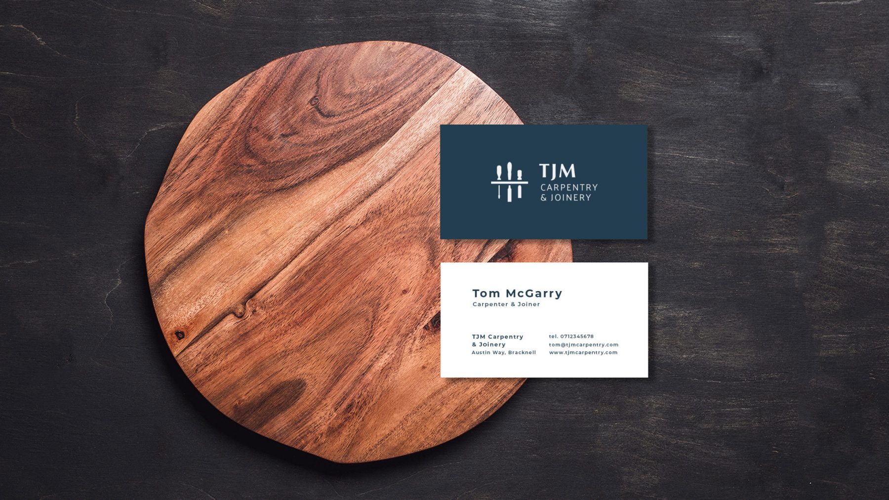 Carpentry Business Card Mockup TJM Carpentry & Joinery Business Card