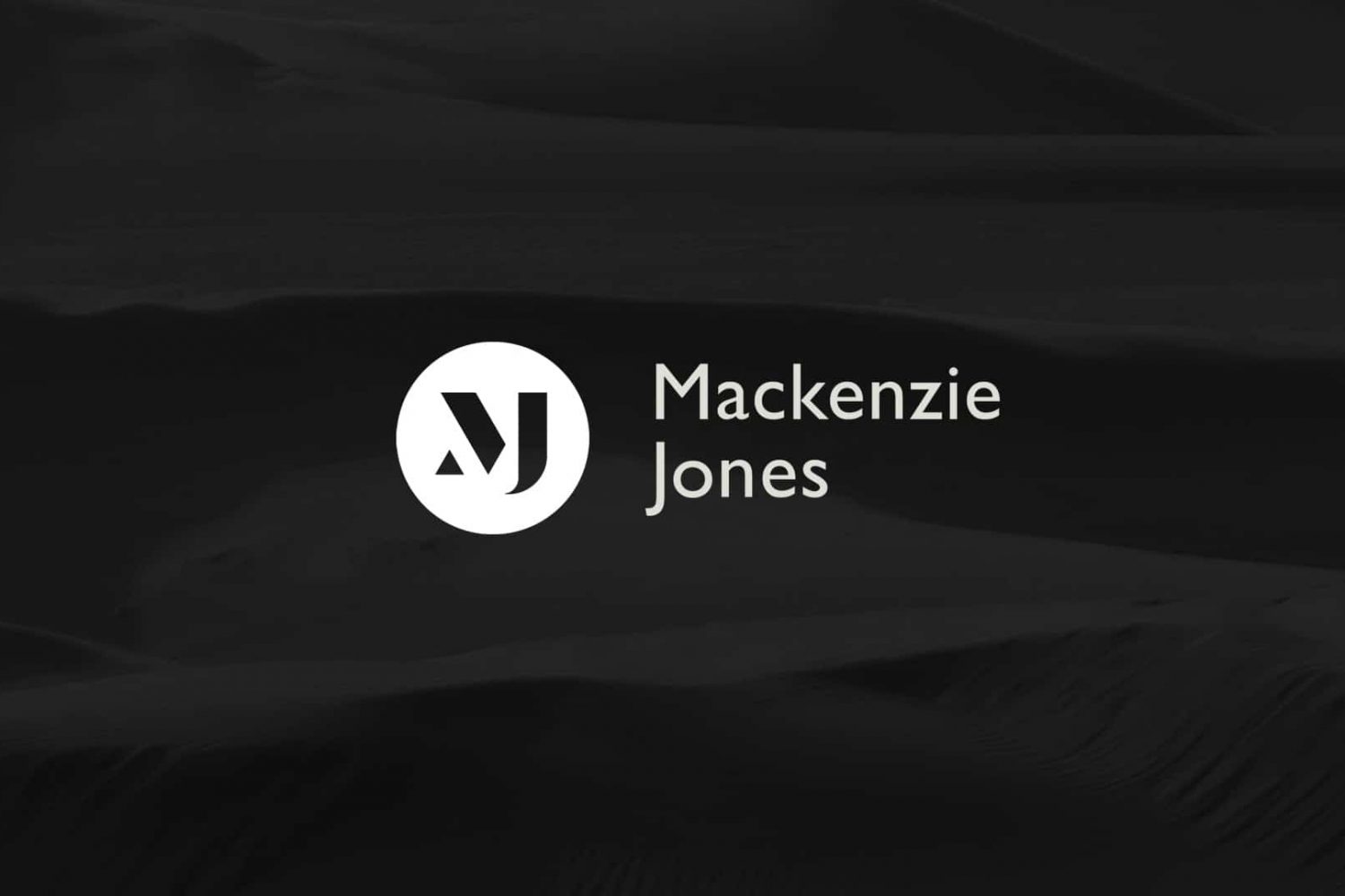 Mackenzie Jones white logo design Mackenzie Jones white logo design